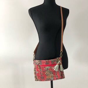 Women’s Sakroots Camden Red Owl Patterned Crossbody Bag